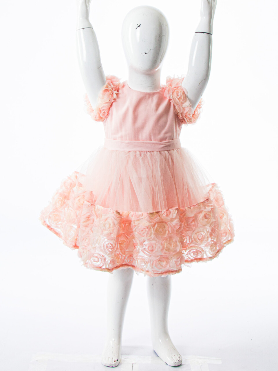 Kız Çocuk Yazlık Elbise 9-24 Ay 53232 Pudra - 4