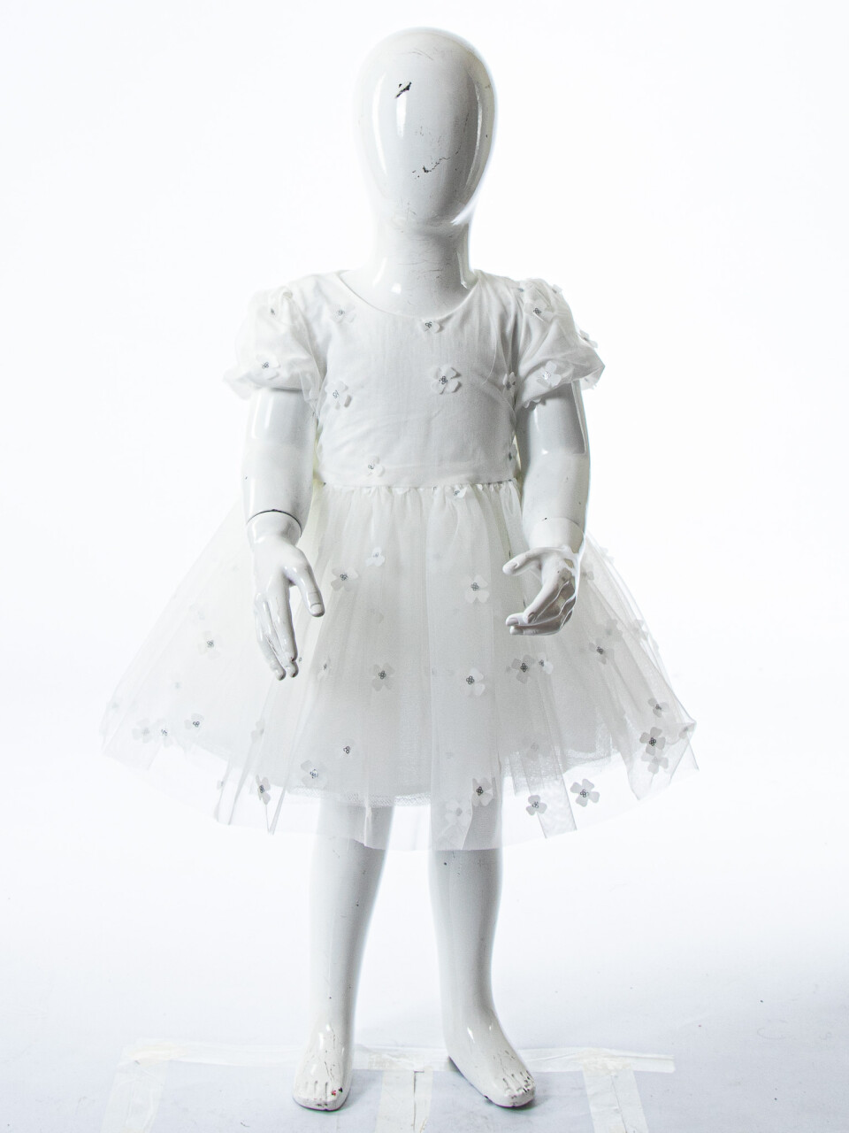 Kız Çocuk Yazlık Elbise 9-24 Ay 53227 Beyaz - 3