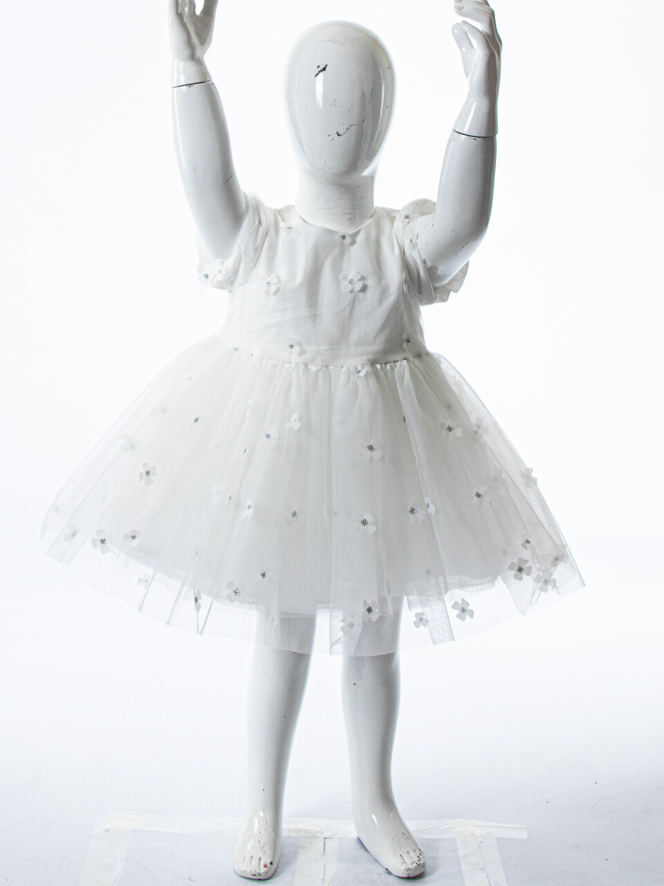 Kız Çocuk Yazlık Elbise 9-24 Ay 53227 Beyaz - 4