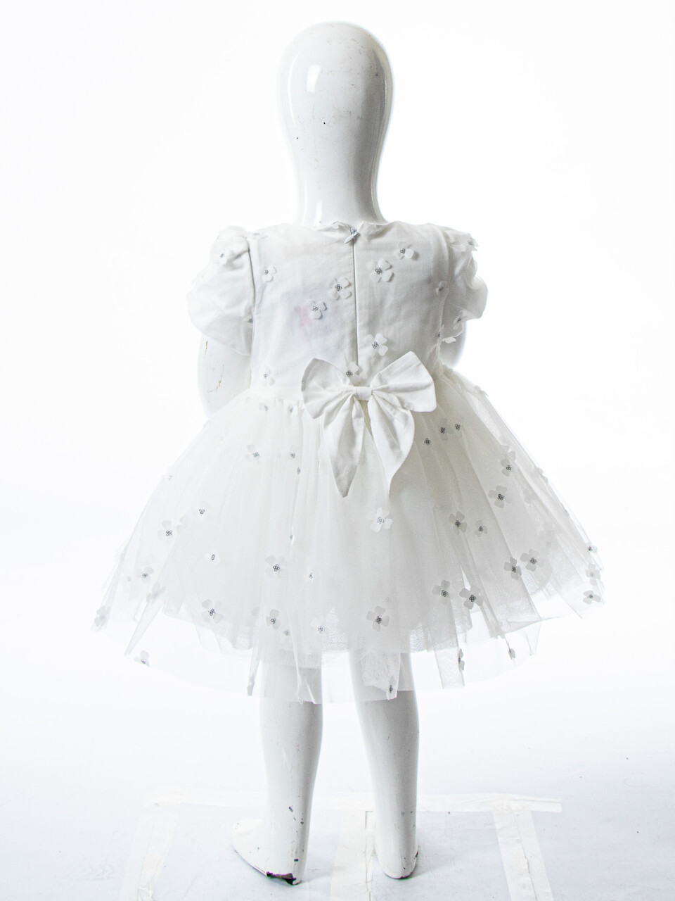 Kız Çocuk Yazlık Elbise 9-24 Ay 53227 Beyaz - 5