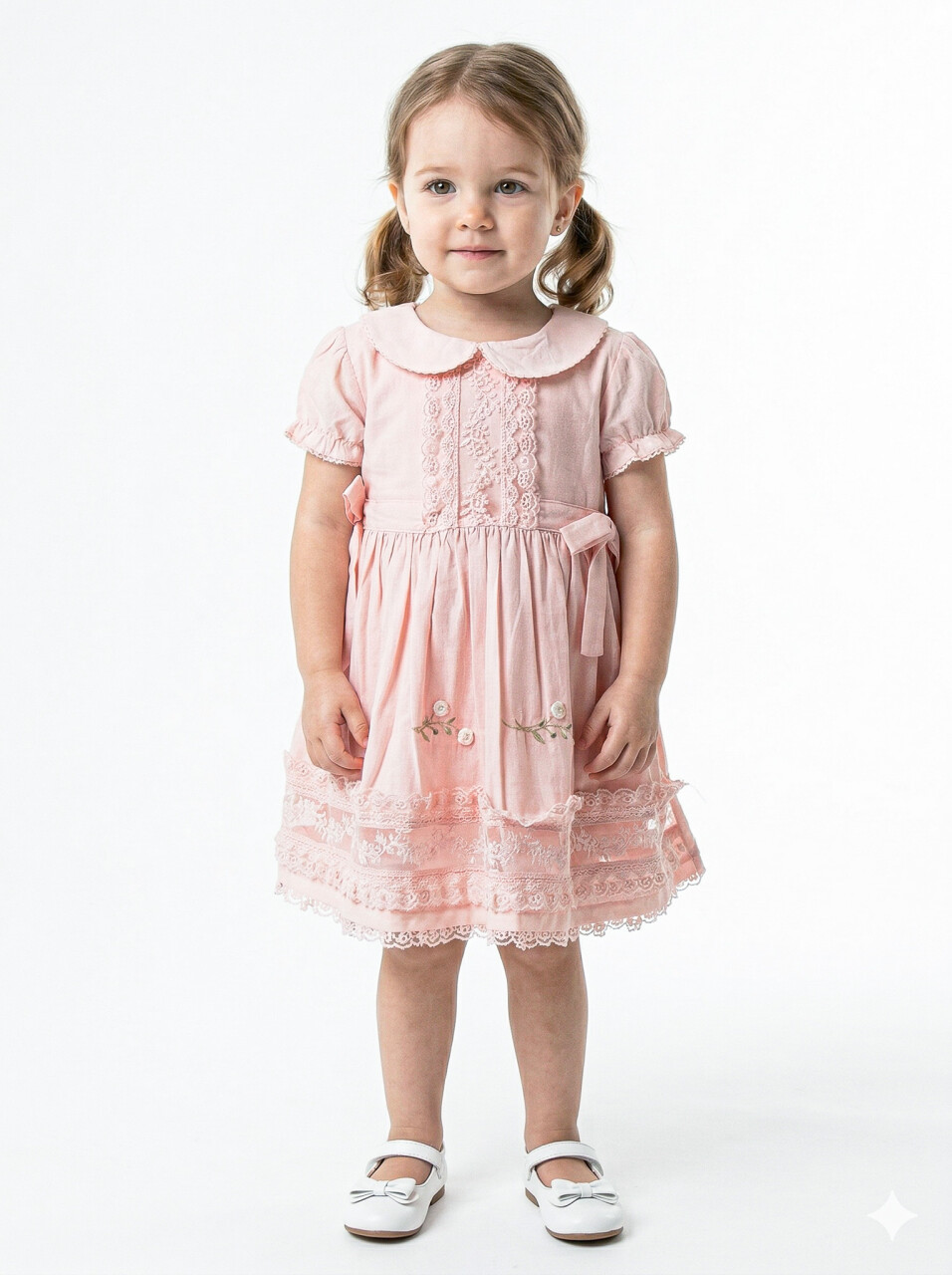 Kız Çocuk Yazlık Elbise 9-24 Ay 53153 Pembe - 1