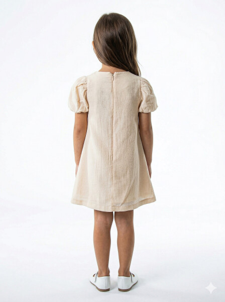 Kız Çocuk Yazlık Elbise 3-6 Yaş 53275 Bej - 2