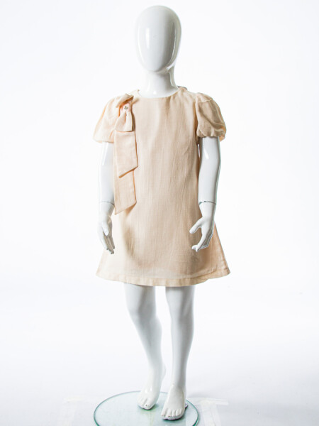 Kız Çocuk Yazlık Elbise 3-6 Yaş 53275 Bej - 3