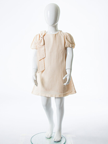 Kız Çocuk Yazlık Elbise 3-6 Yaş 53275 Bej - 4