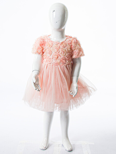 Kız Çocuk Yazlık Elbise 9-24 Ay 53230 Pudra - 3