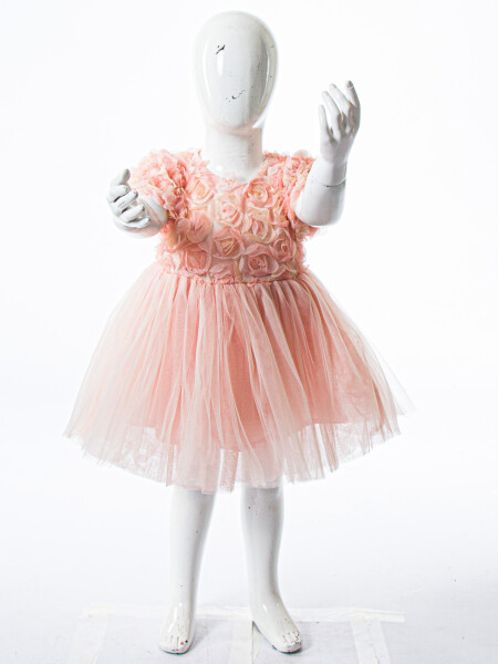 Kız Çocuk Yazlık Elbise 9-24 Ay 53230 Pudra - 4