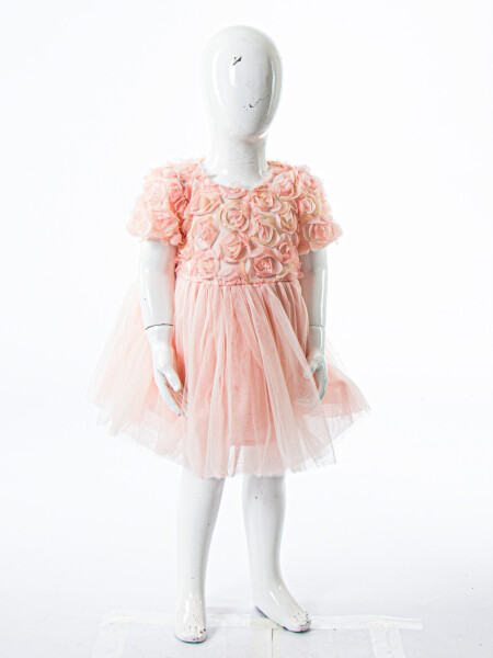 Kız Çocuk Yazlık Elbise 9-24 Ay 53230 Pudra - 6