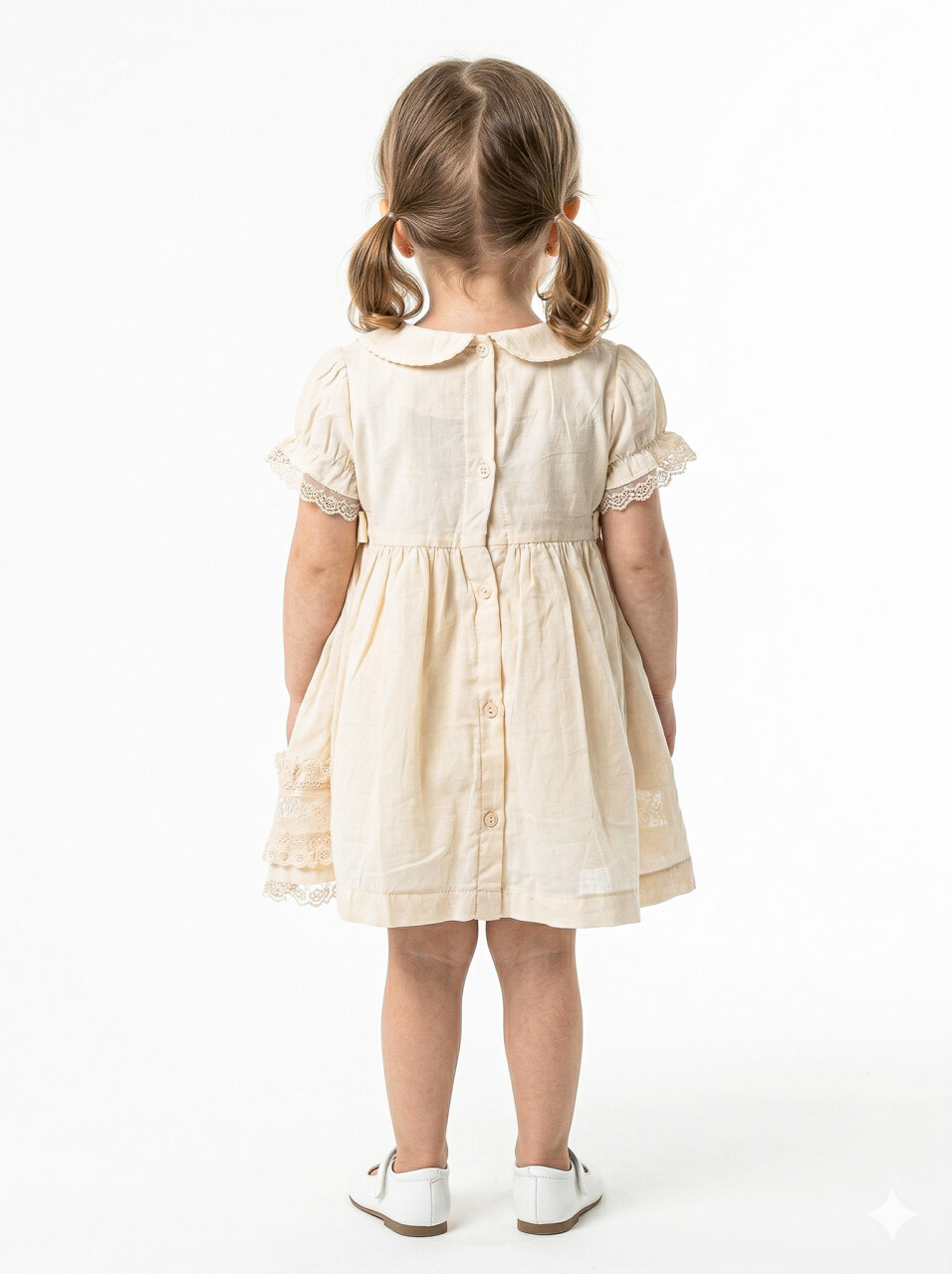 Kız Çocuk Yazlık Elbise 9-24 Ay 53153 Krem - 2