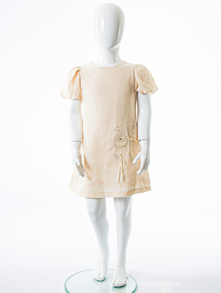 Kız Çocuk Yazlık Elbise 2-5 Yaş 53281 Bej - 3