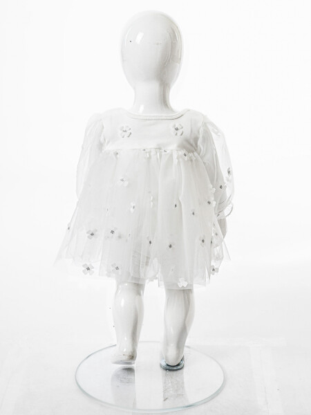 Kız Çocuk Yazlık Elbise 0-6 Ay 53244 Beyaz - 4