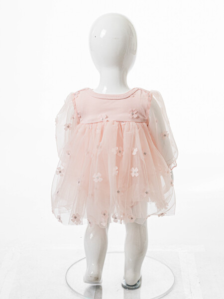 Kız Çocuk Yazlık Elbise 0-6 Ay 53244 Pudra - 4