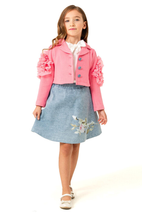 Kiz Çocuk Etek Takmı 6-9 Yaş 51050 Pembe - 1