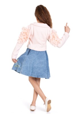 Kız Çocuk Elbise 5-8 Yaş 51051 Pudra - 3