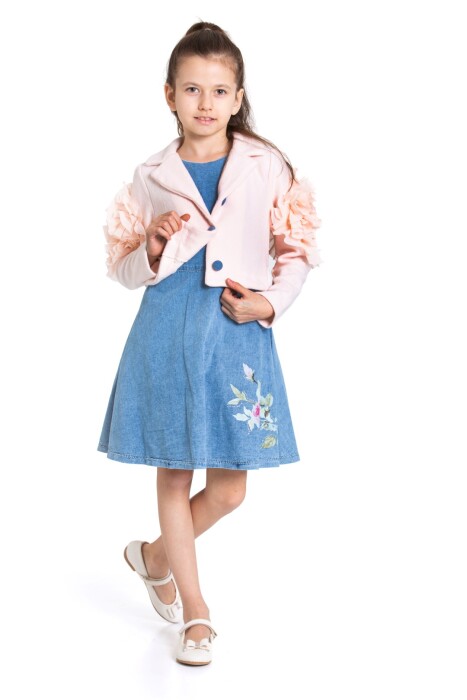 Kiz Çocuk Etek Takmı 6-9 Yaş 51050 Pudra - 5