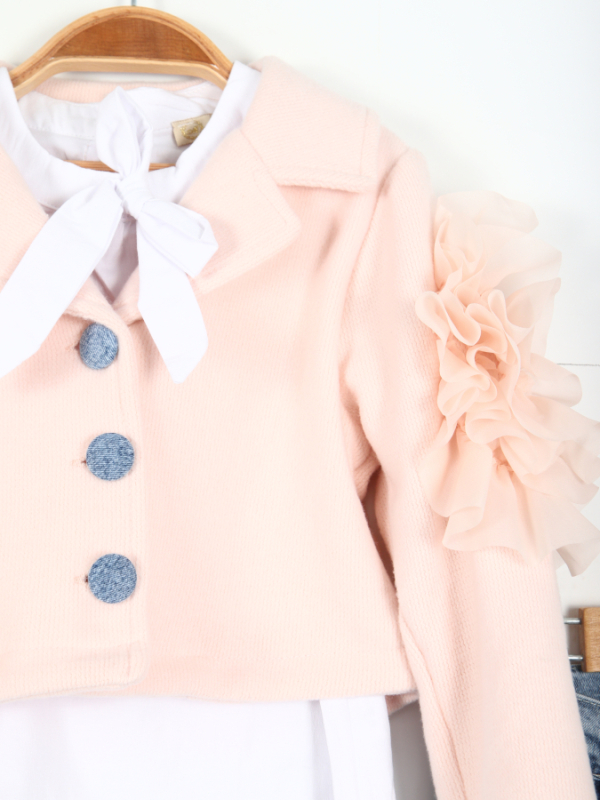 Kiz Çocuk Alt Üst Takım 4-7 Yaş 51009 Pudra - 2