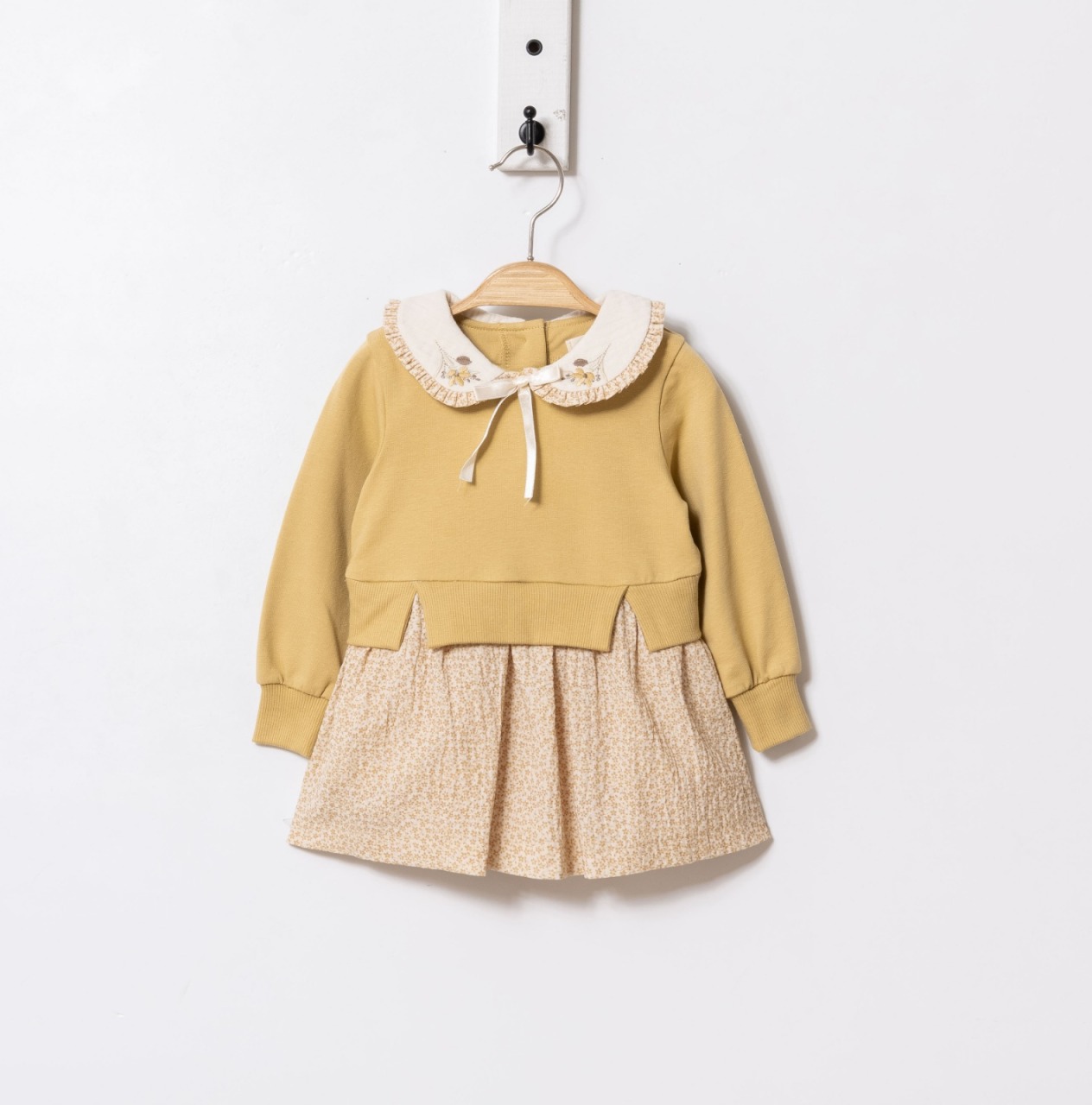 Kız Çocuk Elbise 9-24 Ay 52035 Hardal - 1