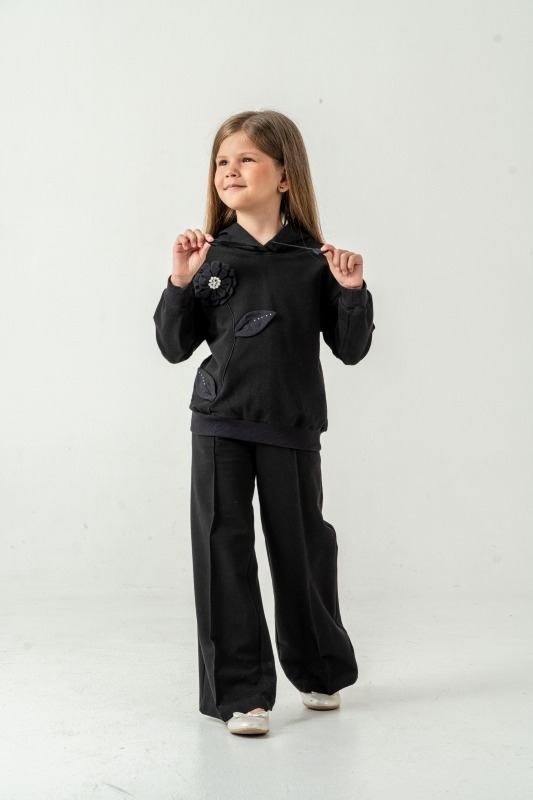 Kız Çocuk Alt Üst Takım 7-10 Yaş 52015 Siyah - 2