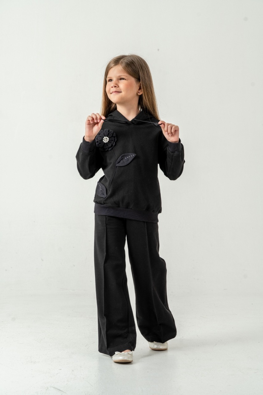 Kız Çocuk Alt Üst Takım 7-10 Yaş 52015 Siyah - 2