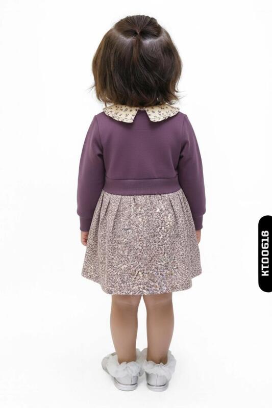 Kız Çocuk Elbise 9-24 Ay 52035 Lila - 3