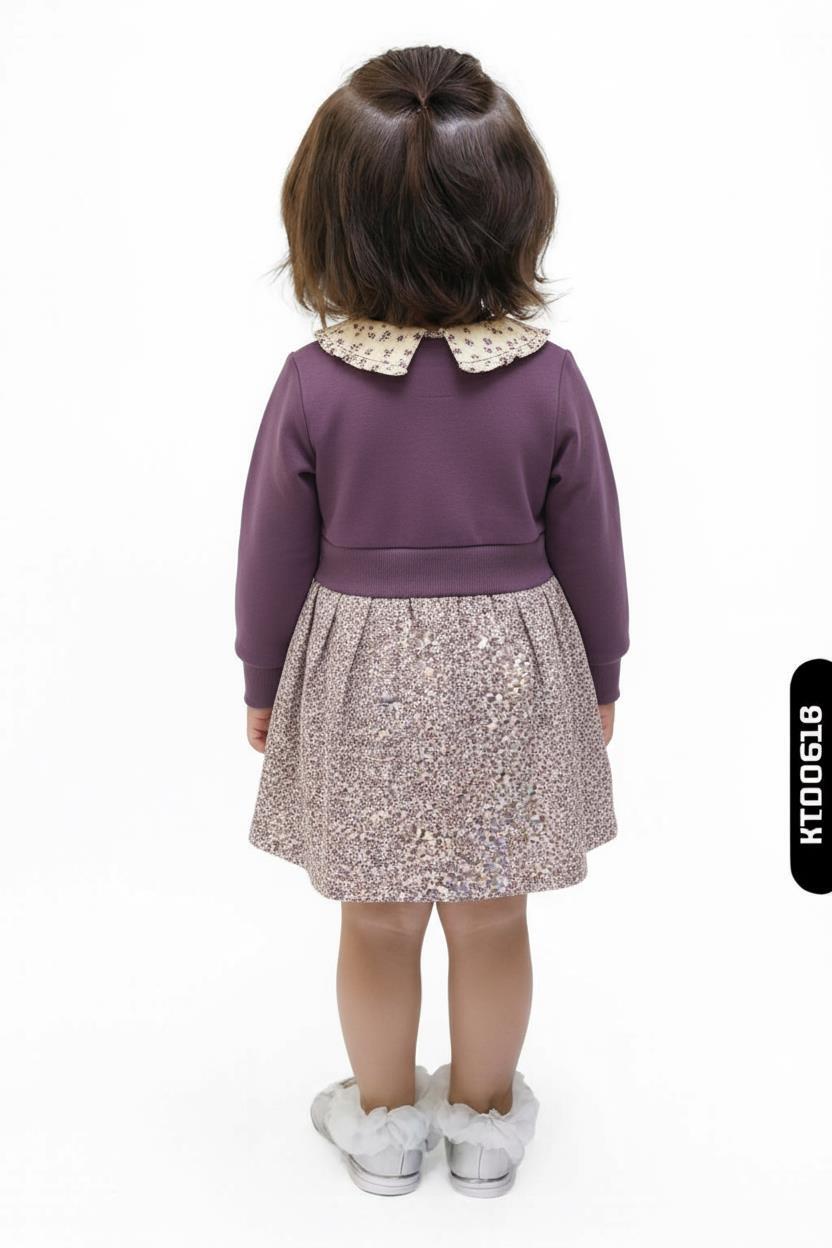 Kız Çocuk Elbise 9-24 Ay 52035 Lila - 3