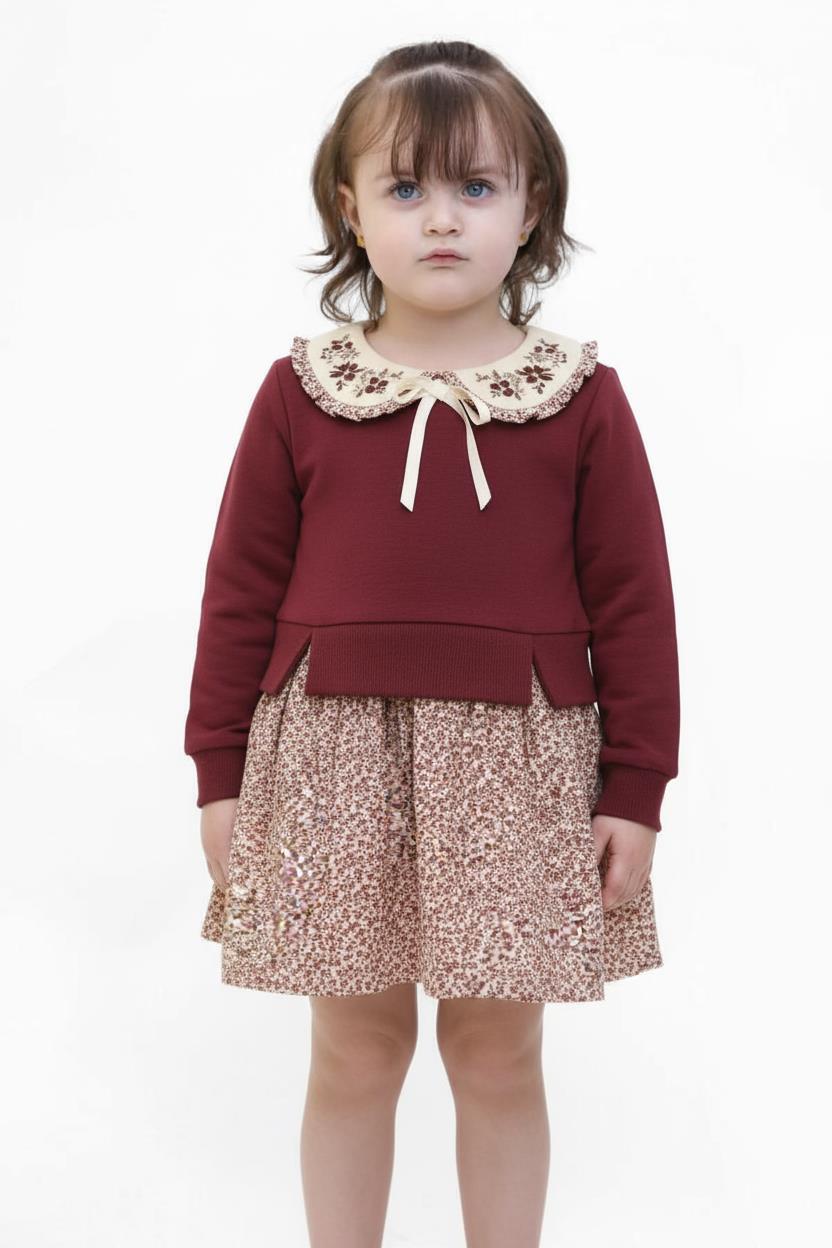 Kız Çocuk Elbise 9-24 Ay 52035 Mor - 2