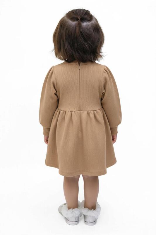 Kız Çocuk Elbise 9-24 Ay 52065 Camel - 2