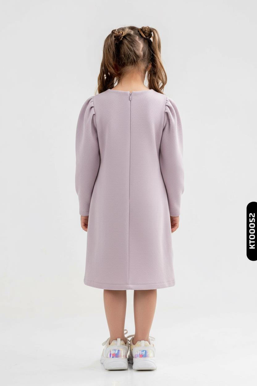 Kız Çocuk Elbise 4-7 Yaş 52103 Mor - 2