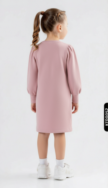 Kız Çocuk Elbise 4-7 Yaş 52103 Gül Kurusu - 2