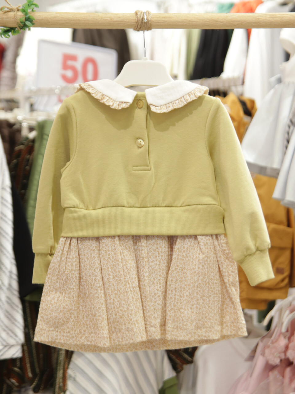 Kız Çocuk Elbise 9-24 Ay 52035 Hardal - 4