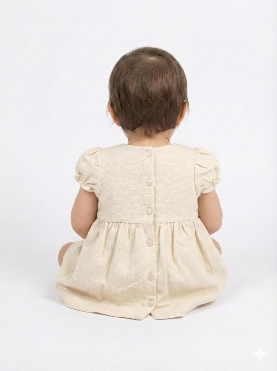 Kız Çocuk Bolerolu Elbise Takım 6-18 Ay 52141 Bej - 4