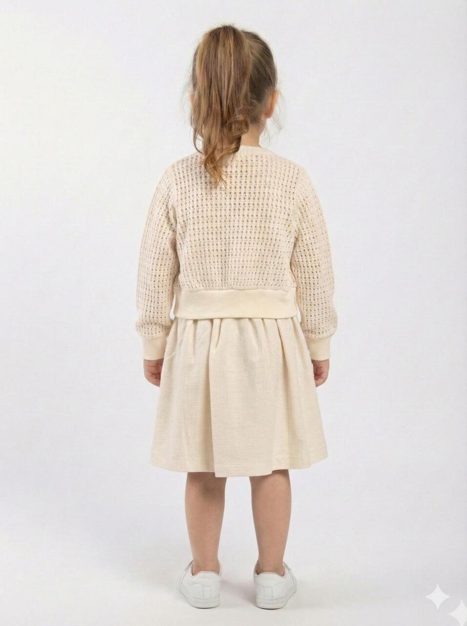 Kız Çocuk Elbise + Bolero 2-5 Yaş 52122 Bej - 2