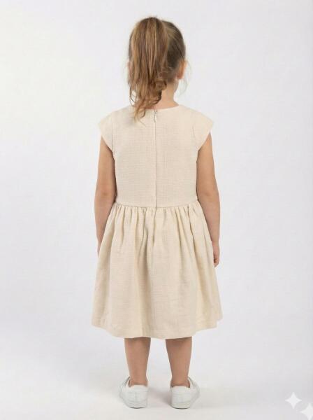 Kız Çocuk Elbise + Bolero 2-5 Yaş 52122 Bej - 4