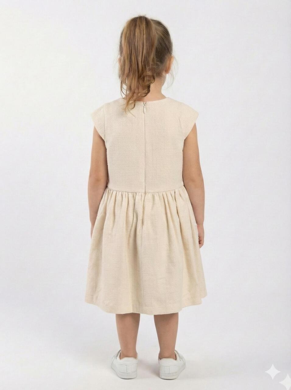 Kız Çocuk Elbise + Bolero 2-5 Yaş 52122 Bej - 4