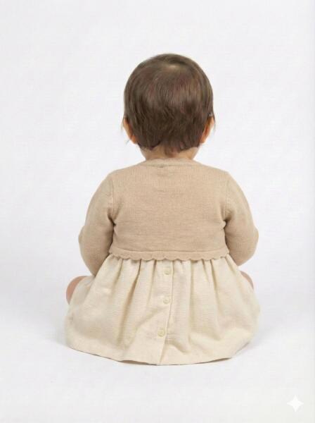 Kız Çocuk Bolerolu Elbise Takım 6-18 Ay 52141 Camel - 2