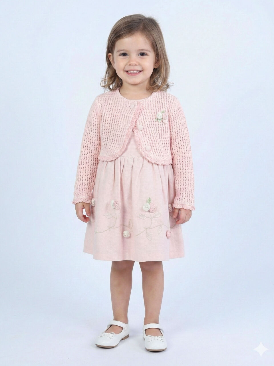 Kız Çocuk Elbise 3-6 Yaş 52140 Pembe - 1