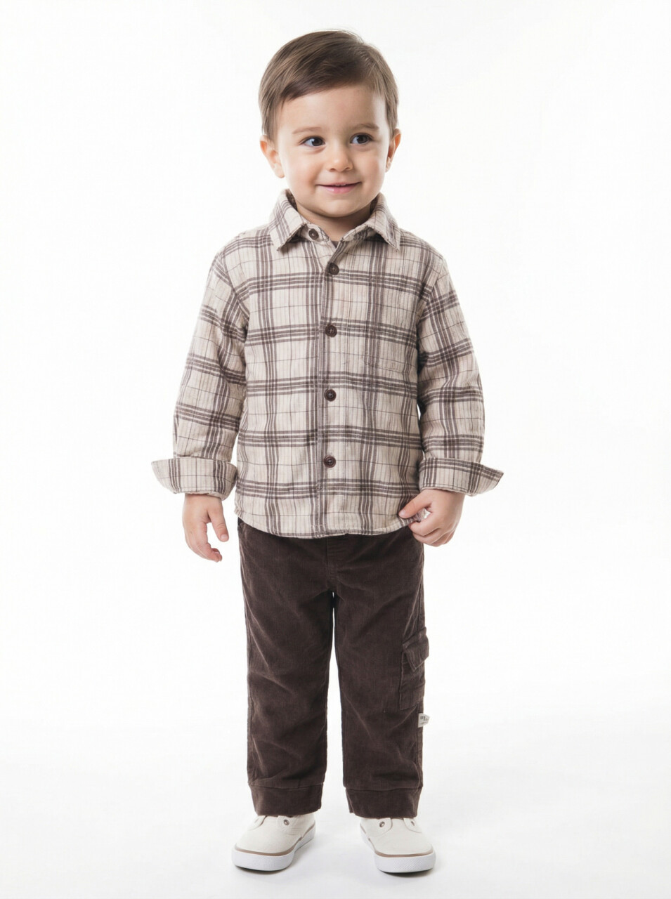 Erkek Çocuk 3'lu Alt Üst Takım 6-24 Ay 31055 Ekru - 3