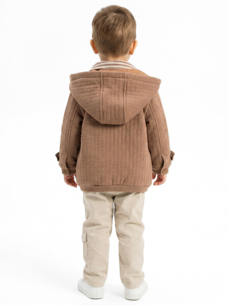 Erkek Çocuk 3'lu Alt Üst Takım 6-24 Ay 31056 Bej - 2