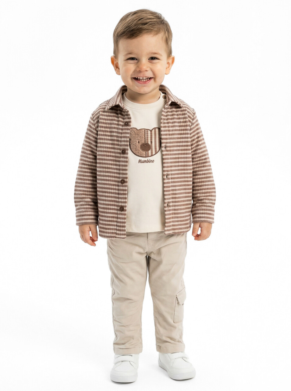 Erkek Çocuk 3'lu Alt Üst Takım 6-24 Ay 31056 Bej - 3