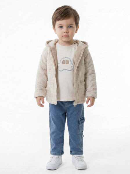 Erkek Çocuk 3'lu Alt Üst Takım 6-24 Ay 31061 Ekru - Mumbino