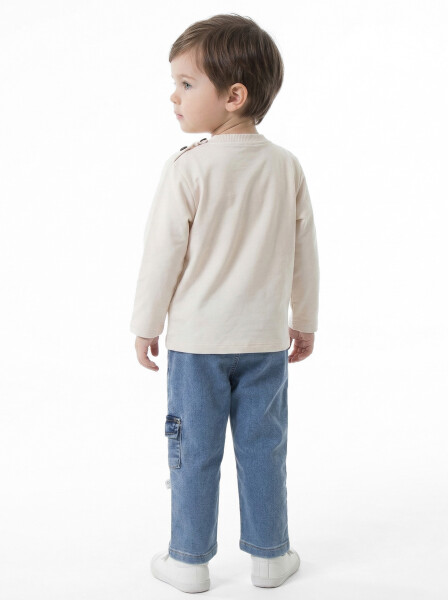 Erkek Çocuk 3'lu Alt Üst Takım 6-24 Ay 31061 Ekru - 4