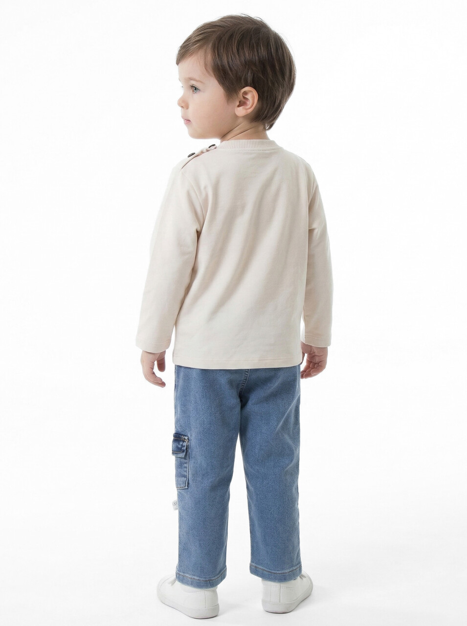 Erkek Çocuk 3'lu Alt Üst Takım 6-24 Ay 31061 Ekru - 4