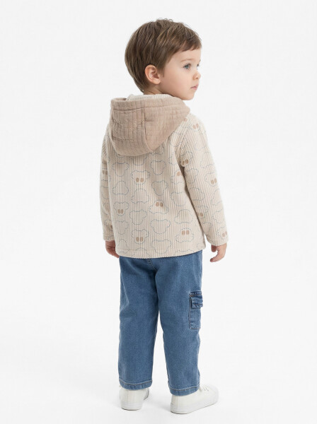 Erkek Çocuk 3'lu Alt Üst Takım 6-24 Ay 31061 Ekru - 5