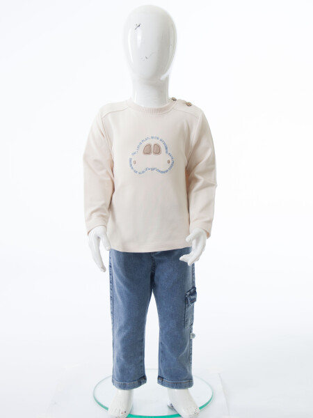 Erkek Çocuk 3'lu Alt Üst Takım 6-24 Ay 31061 Ekru - 10