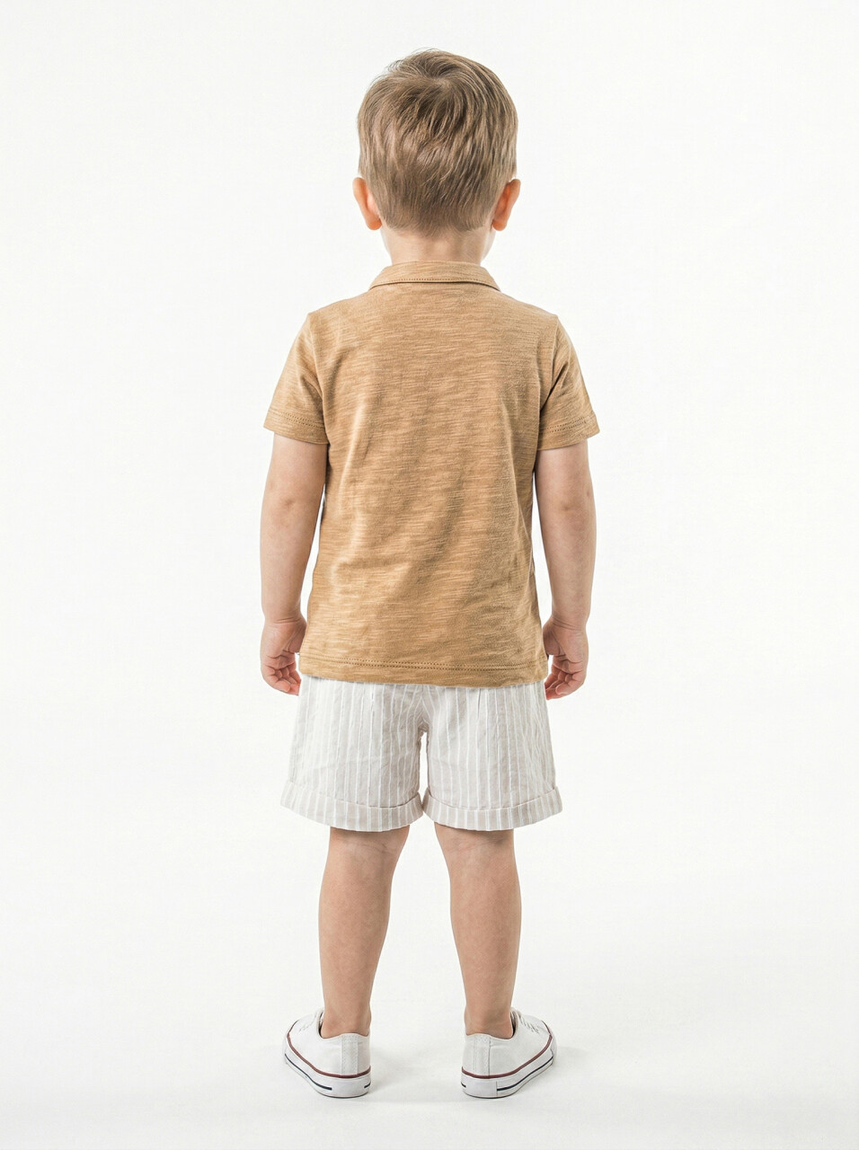 Erkek Çocuk Yazlık 2'li Alt Üst Takım (Tişort + Şort) 3-12 Ay 30103 Camel - 2