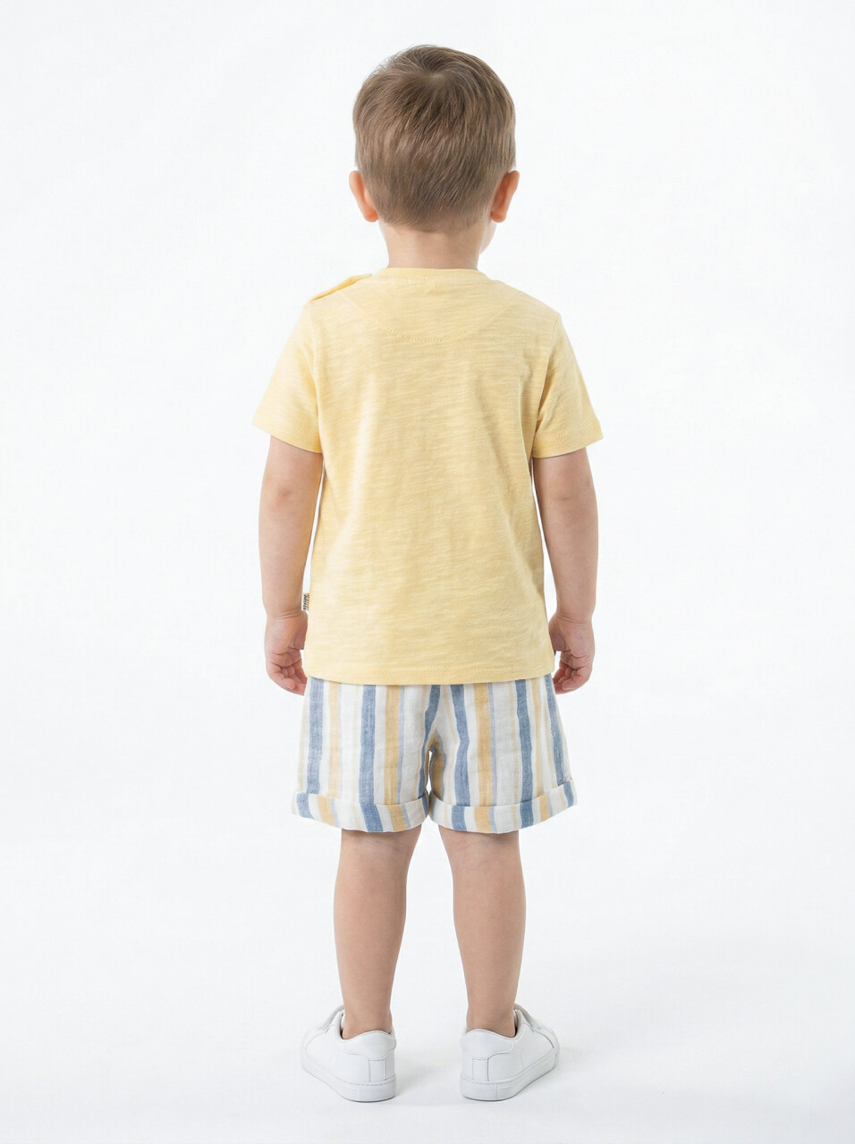Erkek Çocuk Yazlık 2'li Alt Üst Takım (Tişort + Şort) 3-12 Ay 30106 Sarı - 2