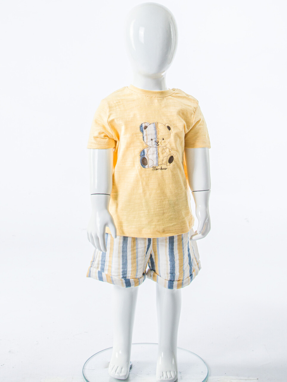 Erkek Çocuk Yazlık 2'li Alt Üst Takım (Tişort + Şort) 3-12 Ay 30106 Sarı - 3