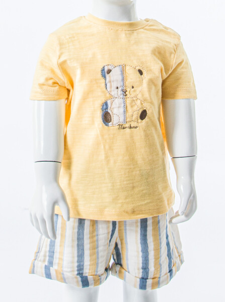 Erkek Çocuk Yazlık 2'li Alt Üst Takım (Tişort + Şort) 3-12 Ay 30106 Sarı - 4
