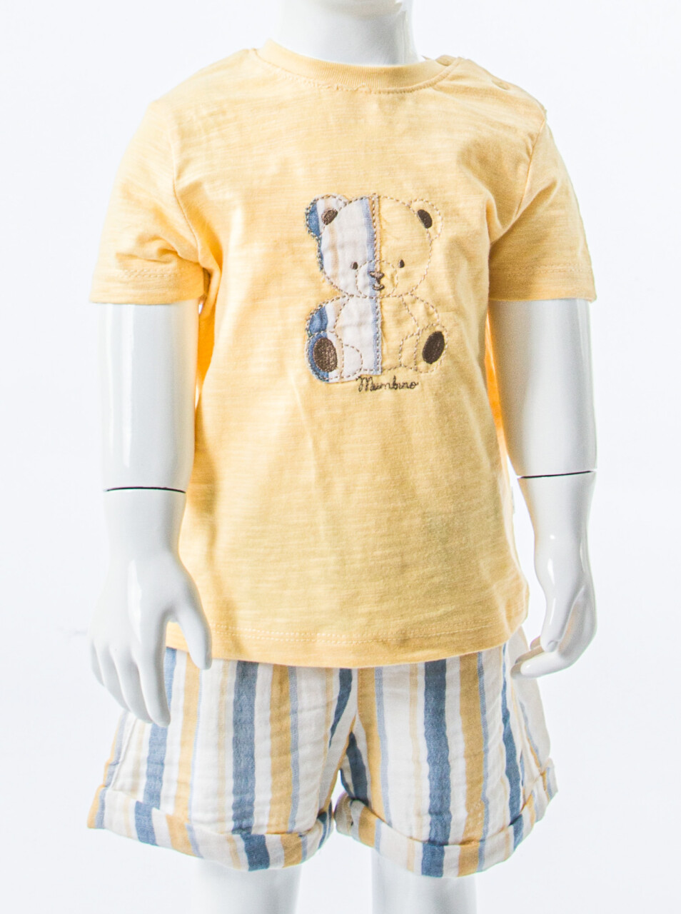 Erkek Çocuk Yazlık 2'li Alt Üst Takım (Tişort + Şort) 3-12 Ay 30106 Sarı - 4
