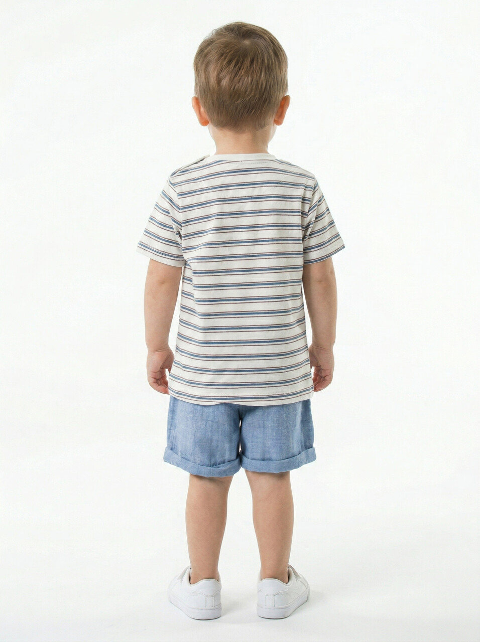 Erkek Çocuk Yazlık 2'li Alt Üst Takım (Tişort + Şort) 3-12 Ay 30108 Mavi - 2