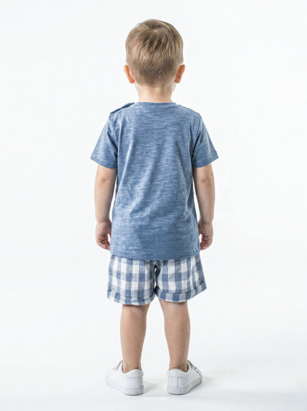 Erkek Çocuk Yazlık 2'li Alt Üst Takım (Tişort + Şort) 3-12 Ay 30118 Mavi - 2